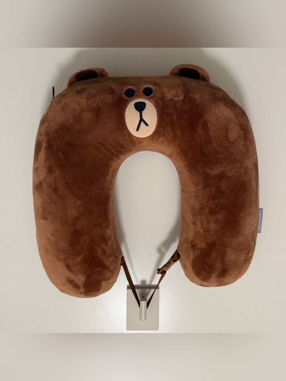 LINE FRIENDS Brown Bear Plush Travel Neck Pillow Kawaii Cute Airplane Getaway